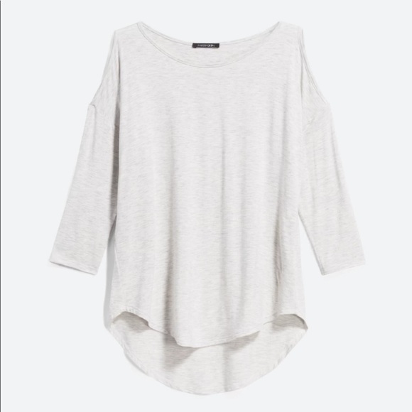Papermoon L light grey 3/4 length top with cold shoulder - Picture 1 of 5